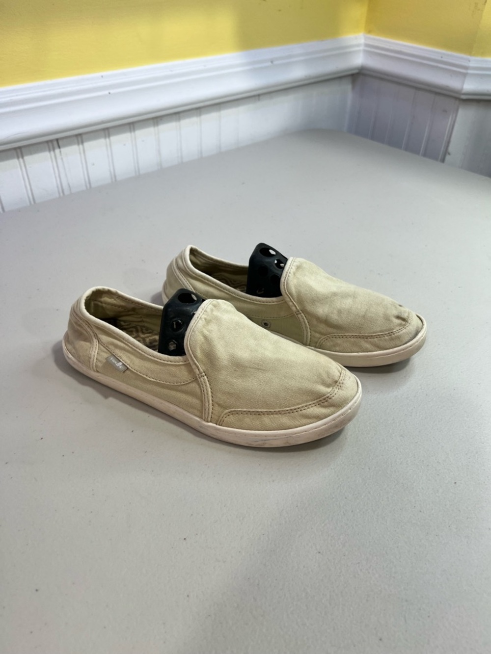 Sanuk Cream Slip-On Flats